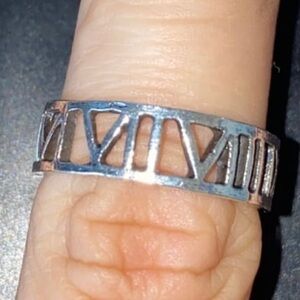 Roman Numbers Band Design ring Size 8.75 Filled silver unisex custom